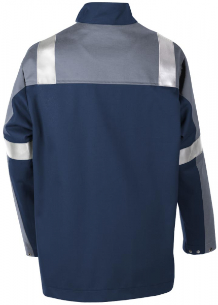 Teamdress-PSA-Workwear, Gießerei/Schweißer-Jacke mit Reflexstreifen, marine/grau
