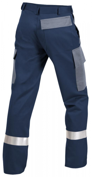 Teamdress-PSA-Workwear, PSA, Gießerei/Schweißer-Bundhose, Beintaschen und Reflexstreifen, marine/grau