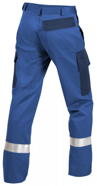Teamdress-PSA-Workwear, PSA, Gießerei/Schweißer-Bundhose mit Beintaschen und Reflexstreifen, Kl. 1, EN ISO 11612, kornblau/marine