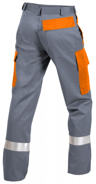 Teamdress-PSA-Workwear, PSA, Gießerei/Schweißer-Bundhose, Reflexstreifen, Kl. 1, grau/orange