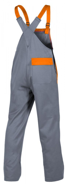 Teamdress-PSA-Workwear, Gießerei/Schweißer-Latzhose, Kl. 1, EN ISO 11612, grau/orange
