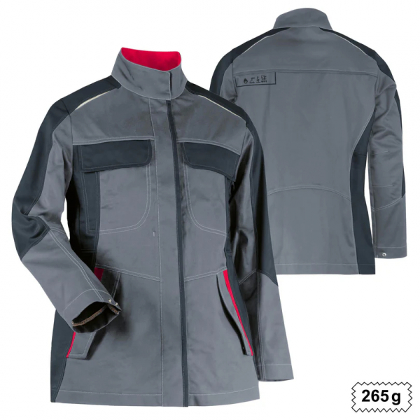 Teamdress-Damenjacke ecoRover Safety oCH grau/schwarz/rot