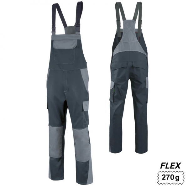 Teamdress-Latzhose ecoRover Safety Flex oCH schwarz/grau