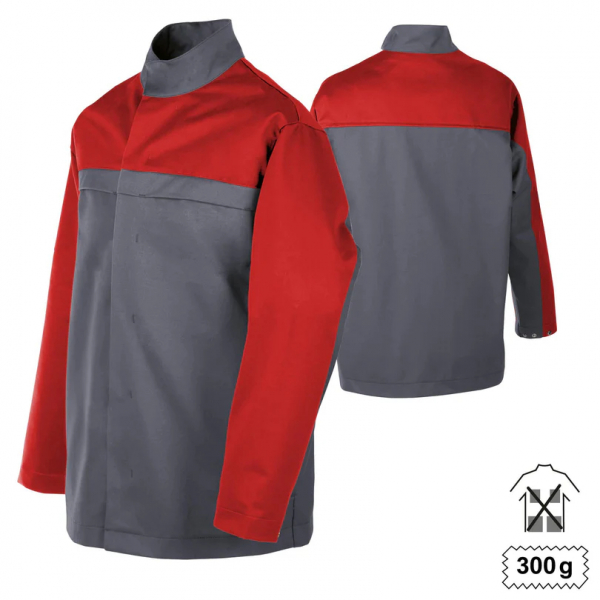 Teamdress-Jacke Multinorm oAußentaschen grau/rot