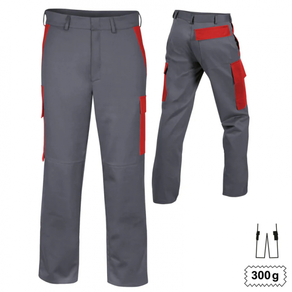 Teamdress-Bundhose Multinorm +BT+KT 300g grau/rot