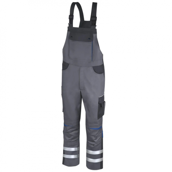 Teamdress-Latzhose Elements +Refl. 17353 grau/dgrau/blau