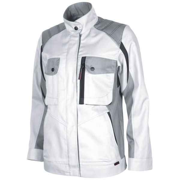 Teamdress-Damen-Bundjacke Elements, weiß/hellgrau/dunkelgrau