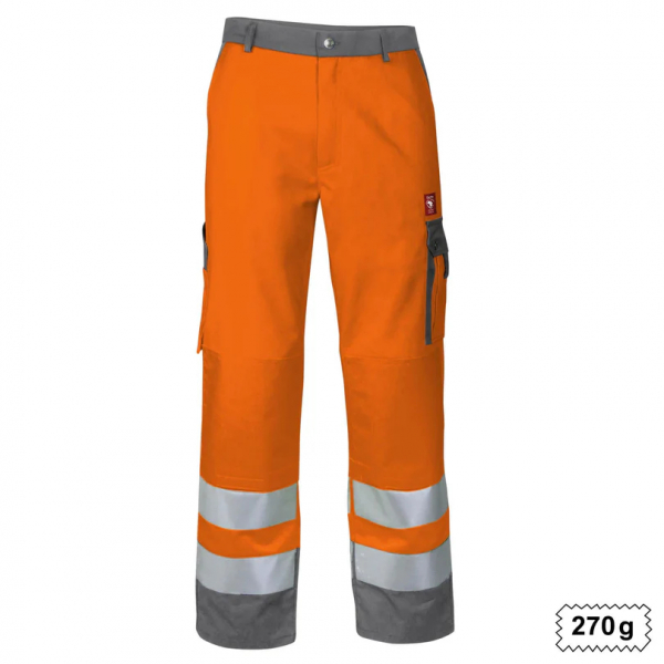 Teamdress-Bundhose Warnschutz +KT warnorange/grau