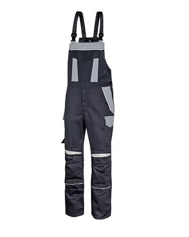 HB-Latzhose, Störlichtbogenschutz 7kA/4kA, ArcSelect, 2-lagig, zweifarbig, Stehkragen, verdeckte Druckknöpfe, anthrazitgrau/mittelgrau
