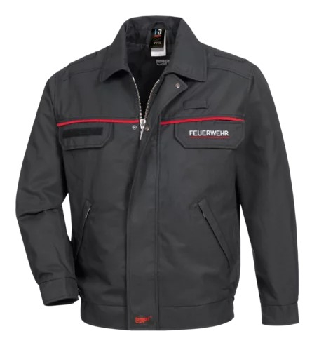 HB-Herren Blouson, SAARLAND, Flammgard, schwarzblau/rot