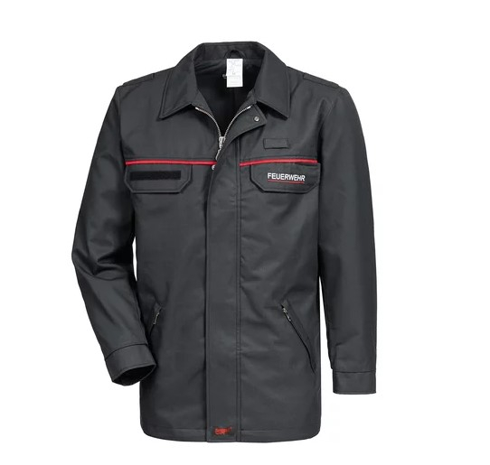 HB-Herren Jacke, SAARLAND, Flammgard, schwarzblau/rot