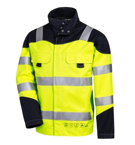 HB-Störlichtbogenschutz-Warnschutzblouson, 1-lagig, 275 g/m², warngelb/navy
