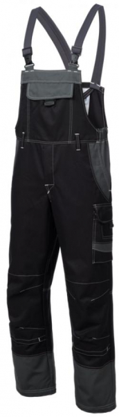 HB-Workwear, Arbeits-Latzhose, Störlichtbogenschutz-Latzhose, 275 g/m², schwarz/grau