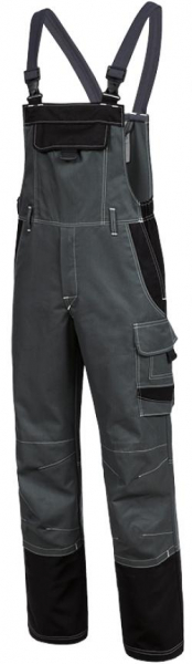 HB-Workwear, Arbeits-Latzhose, Störlichtbogenschutz-Latzhose, 275 g/m², grau/schwarz