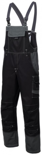 HB-Workwear, Arbeits-Latzhose, Störlichtbogenschutz-Latzhose, 100 g/m², schwarz/grau