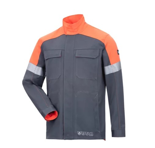 HB-Flüssigmetallschutz- Jacke, Al+Fe, 340 g/m², anthrazitgrau/ reinorange