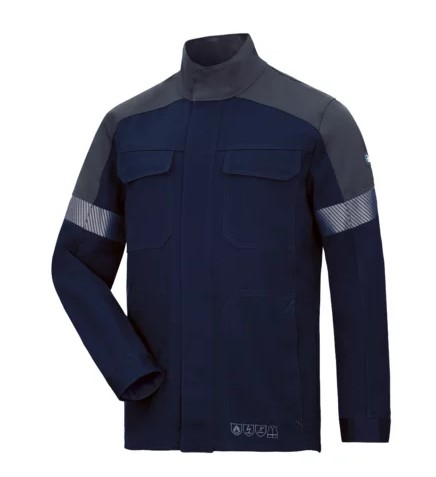 HB-Flüssigmetallschutz- Jacke, Al+Fe, 340 g/m², navy/ anthrazitgrau