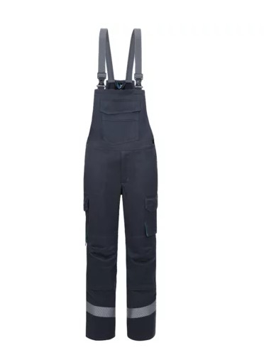 HB-Flüssigmetallschutz- Latzhose, Al+Fe, 340 g/m², anthrazitgrau/ petrol