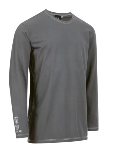 HB-Langarm Shirt, HB-MODarc knit, zementgrau