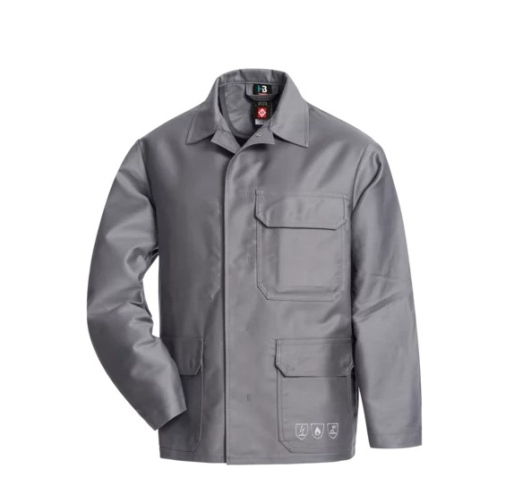 HB-Schweisserschutz-Jacke, SECAN Securo, mittelgrau