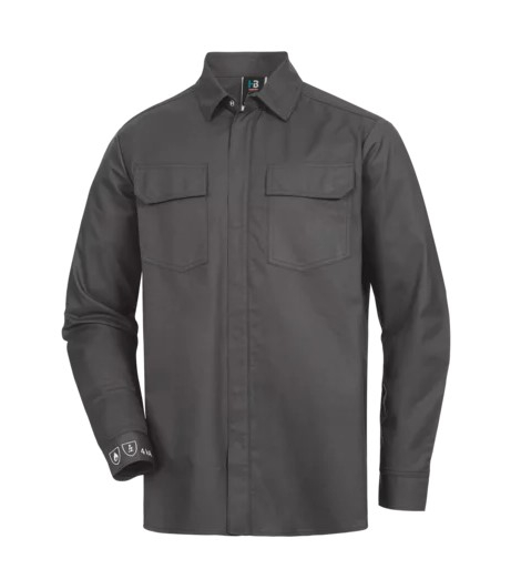 HB-Störlichtbogenschutz-Hemd, HB-organic Comfort Fit, mittelgrau