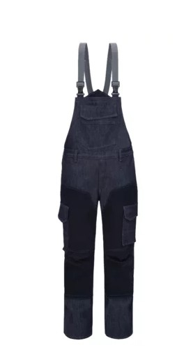HB- Schweißerschutz- Latzhose Kl. 2, ComFlex, denim stretch, dunkel denim/ darknavy