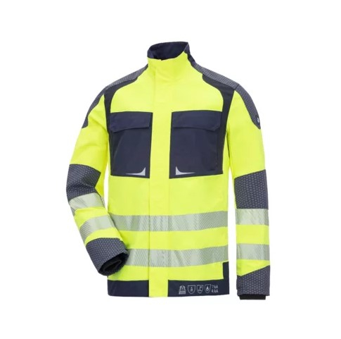 HB- Störlichtbogenschutz- Blouson Kl. 2, 7kA/ 4kA, fuor.gelb/ dunkelblau/ navy