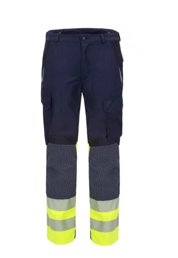 HB- Störlichtbogenschutz- Bundhose 4Energy Kl. 1, 4kA, dunkelblau/ fluor. Gelb/ navy