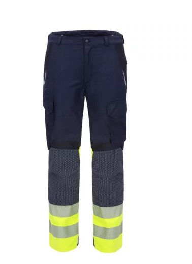 HB- Störlichtbogenschutz- Bundhose 4Energy Kl. 2, 7kA/4kA, dunkelblau/ fluor. Gelb/ navy