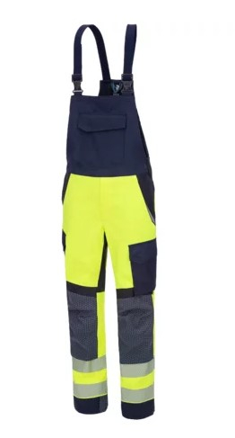 HB- Störlichtbogenschutz- Latzhose 4Energy Kl. 1, 4kA, fluor. Gelb/ dunkelblau/ navy