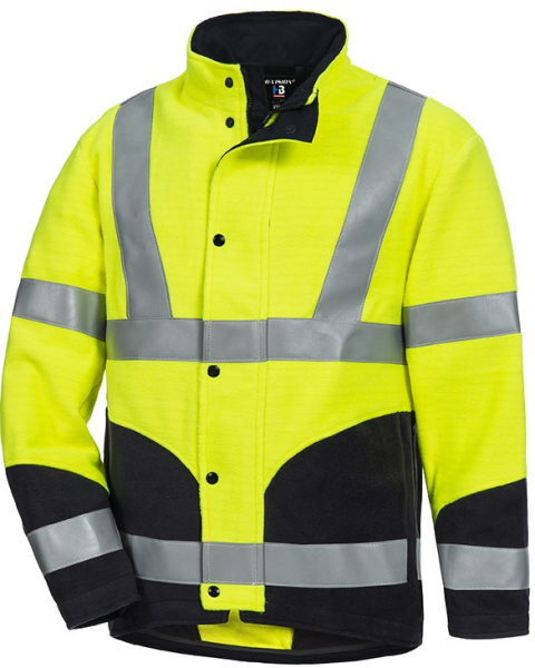 HB-Warnschutz, Warn- und Wetterschutz-Fleecejacke HI-Vision FR, 360 g/m², warngelb/navy