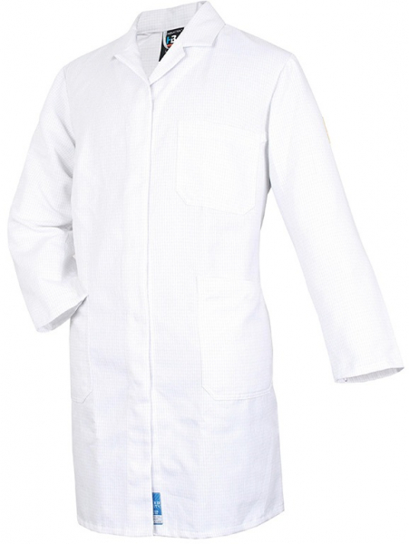 HB-Workwear, Arbeits-Mantel, ESD-Produktschutz-Herrenmantel, langarm, 130 g/m², weiß
