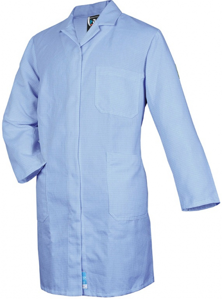 HB-Workwear, Arbeits-Mantel, ESD-Produktschutz-Herrenmantel, langarm, 130 g/m², pastellblau
