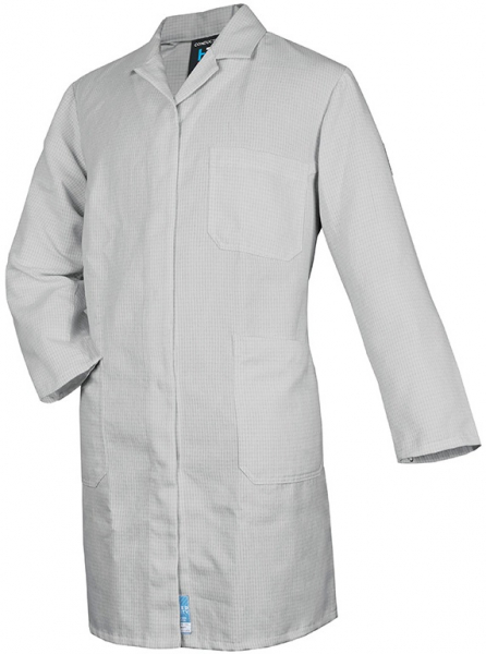 HB-Workwear, Arbeits-Mantel, ESD-Produktschutz-Herrenmantel, langarm, 130 g/m², silbergrau