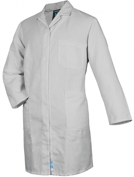 HB-Workwear, ESD-Produktschutz-Damenmantel, langarm, 130 g/m², silbergrau
