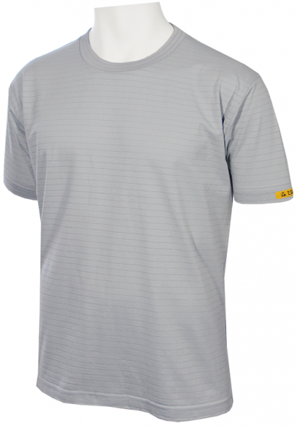 HB-Worker-Shirts, ESD-Produktschutz-Herren-T-Shirt, kurzarm, 160 g/m², silbergrau