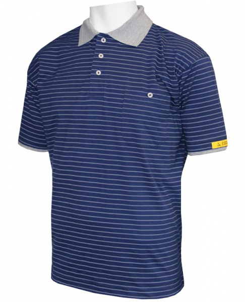 HB-Worker-Shirts, ESD-Produktschutz-Herren-Poloshirt, kurzarm, 160 g/m², navy/silbergrau