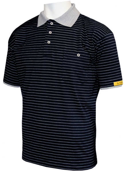 HB-Worker-Shirts, ESD-Produktschutz-Herren-Poloshirt, kurzarm, 160 g/m², schwarz/silbergrau