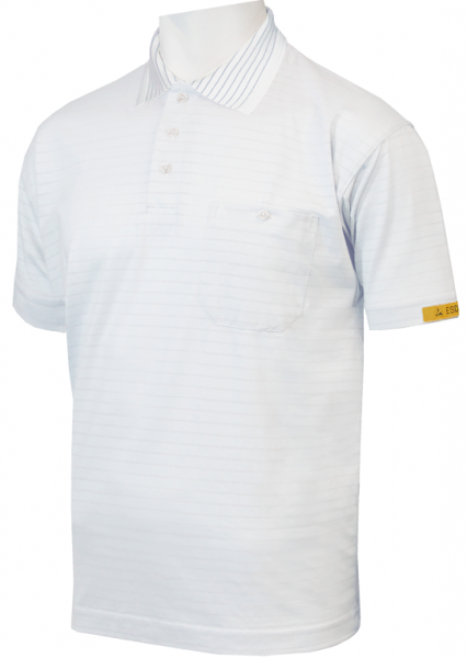 HB-Worker-Shirts, ESD-Produktschutz-Herren-Poloshirt, kurzarm, 160 g/m², weiß