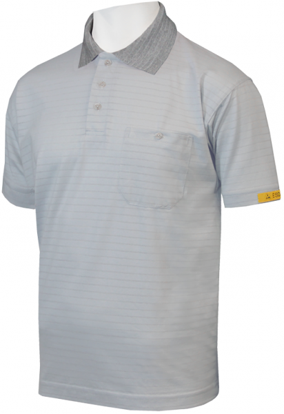 HB-Worker-Shirts, ESD-Produktschutz-Herren-Poloshirt, kurzarm, 160 g/m², silbergrau
