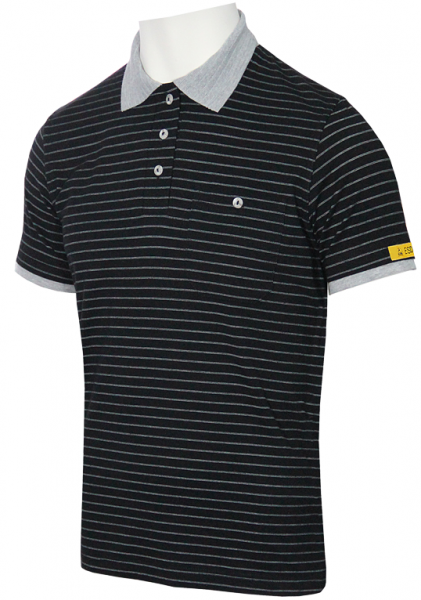 HB-Worker-Shirts, ESD-Produktschutz-Damen-Poloshirt, kurzarm, 160 g/m², schwarz/silbergrau