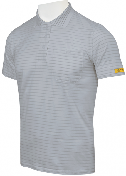HB-Worker-Shirts, ESD-Produktschutz-Damen-Poloshirt, kurzarm, 160 g/m², silbergrau