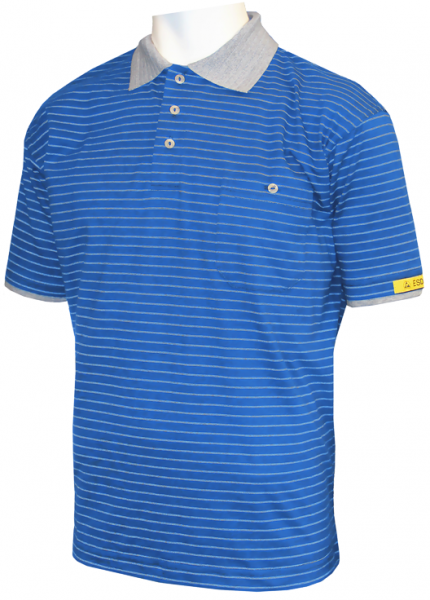 HB-Worker-Shirts, ESD-Produktschutz-Herren-Poloshirt, kurzarm, 170 g/m², royal/silbergrau