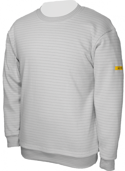 HB-Worker-Shirts, ESD-Produktschutz-Sweatshirt, 300 g/m², silbergrau