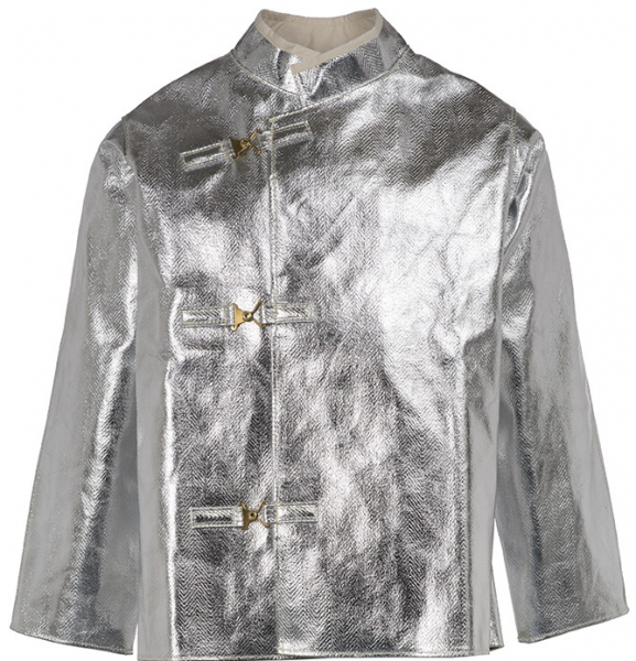 HB-Schweißer-Schutz, Flammen-/Schweißerschutz-Hitzeschutzjacke, Schweißerjacke, 460 g/m², silber