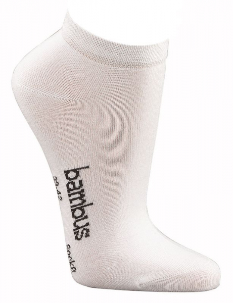 WOWERAT-Sneakerssocken, Bambus, 3-er Pkg., weiß