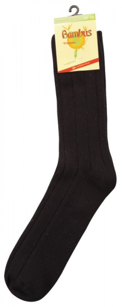 WOWERAT-Warme Socken, Bambus, 6-er Teilung, Ripp-Struktur, 3-er Pkg., schwarz