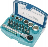 NW-Tecwerk Bit-/Steckschlüssel-Set 24-teilig Schlitz/PH/PZD/T/Knarre/6 Nüsse