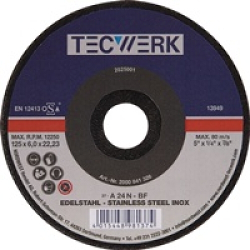 NW-Tecwerk Schruppscheibe INOX D115xS6mm gekröpft INOX Bohrung 22,23 mm