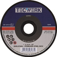 NW-Tecwerk Schruppscheibe INOX D125xS6mm gekröpft INOX Bohrung 22,23 mm